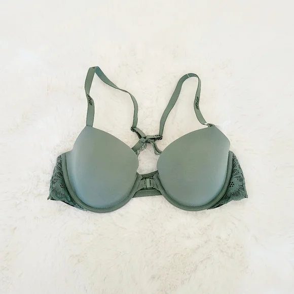 🍸AERIE REAL HAPPY DEMI LIGHTLY LINED LACE BRA SIZE 36C - Picture 7 of 10